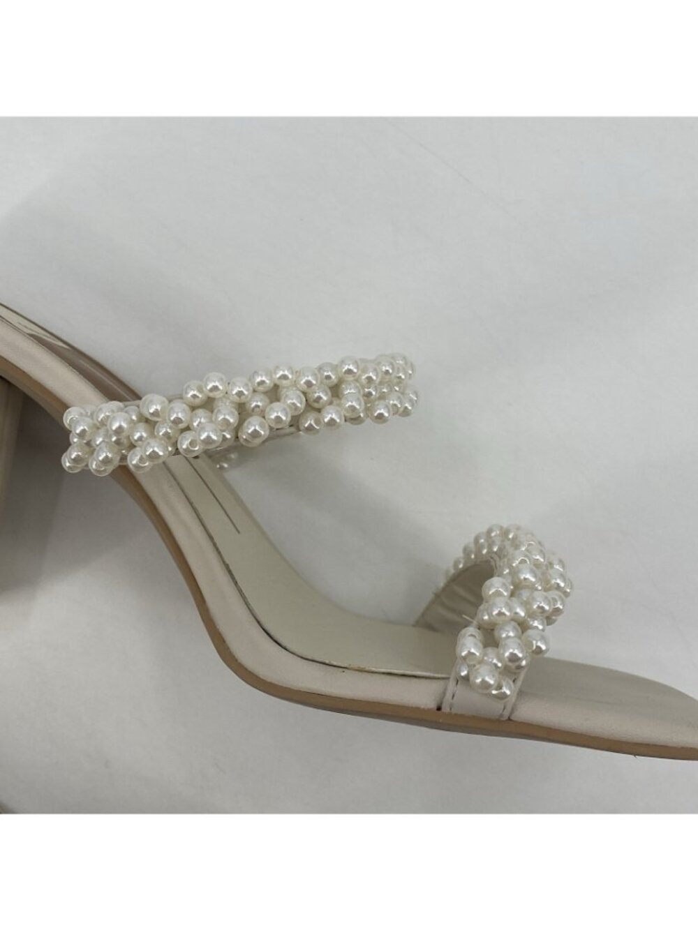 Dolce Vita Women's Size 7.5 Strappy Pearl Block Heel Sandals Ivory - Picture 10 of 16